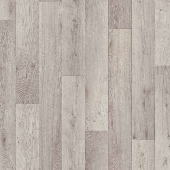 Light gray wood laminate flooring planks with a natural grain and textured finish for modern interiors.
