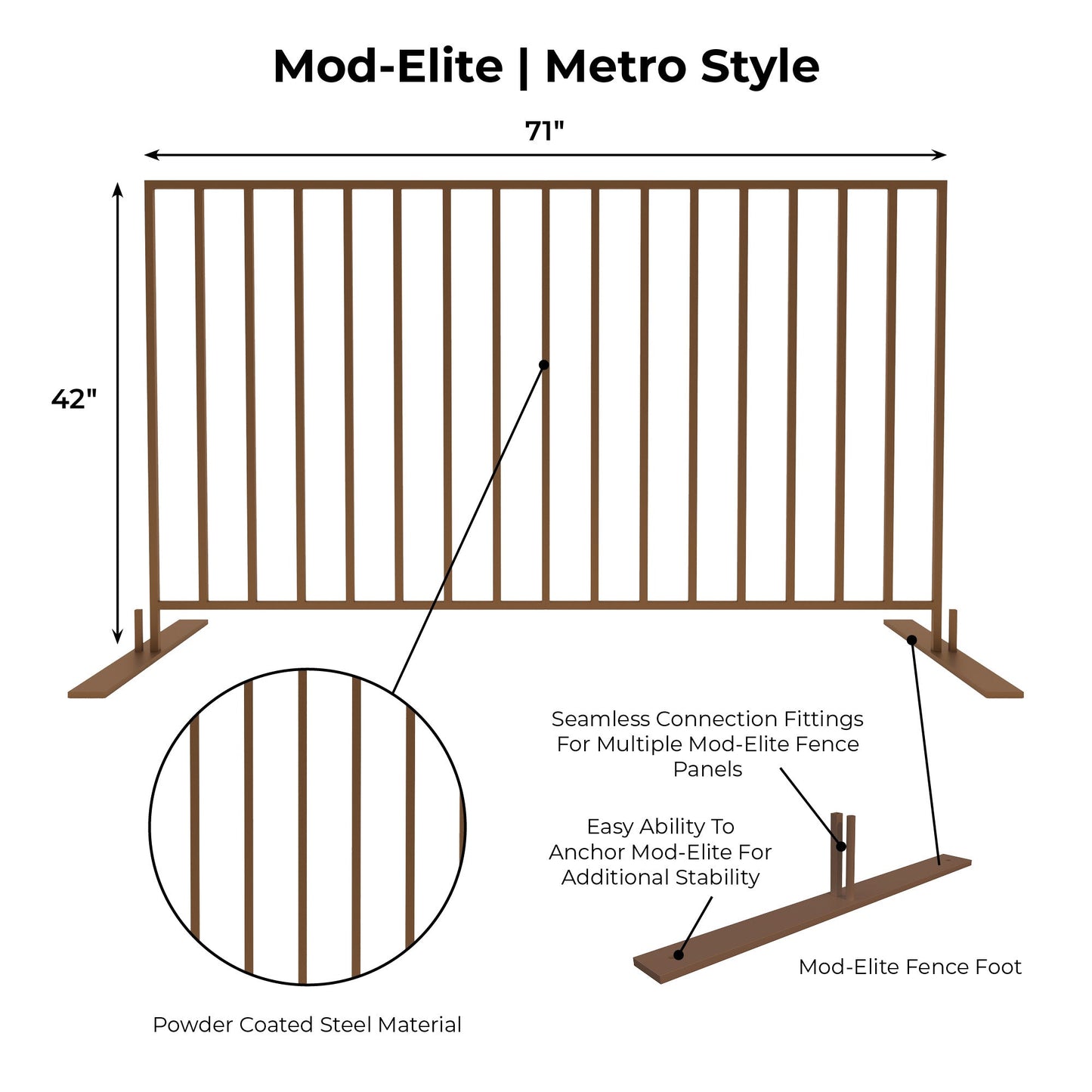 Mod-Elite Foot Connector | Brown