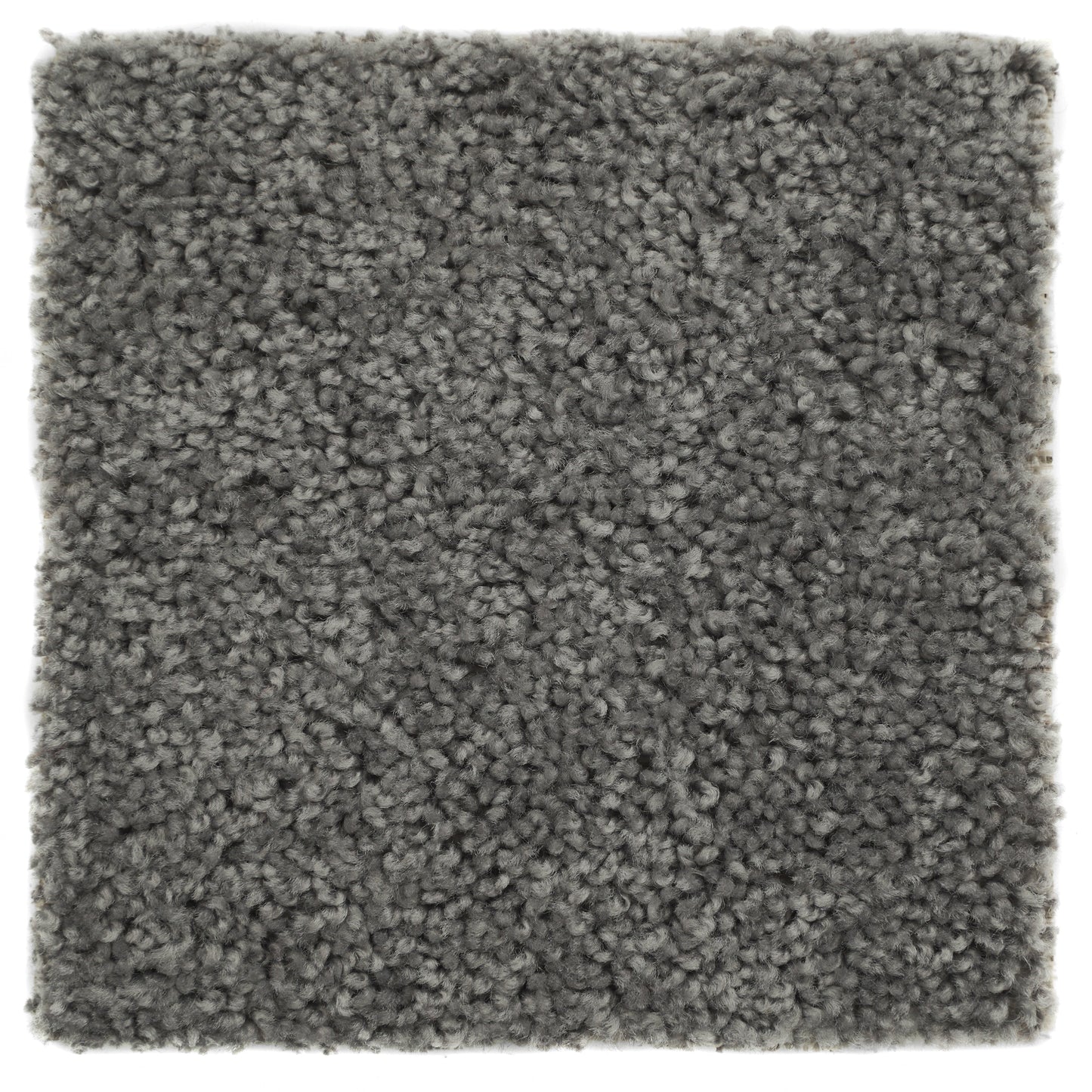 Soft gray plush carpet square, perfect for cozy home decor or as a stylish area rug.