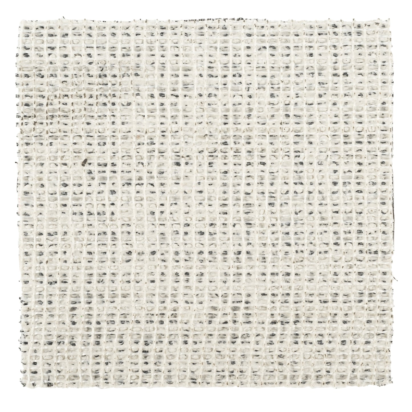 Textured cotton fabric swatch in off-white with black flecks, ideal for upholstery and crafts.