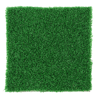 Artificial grass tile in vibrant green color, perfect for landscaping and outdoor decor.