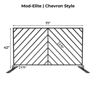 Mod-Elite Chevron 6ft Fence Panel | Black