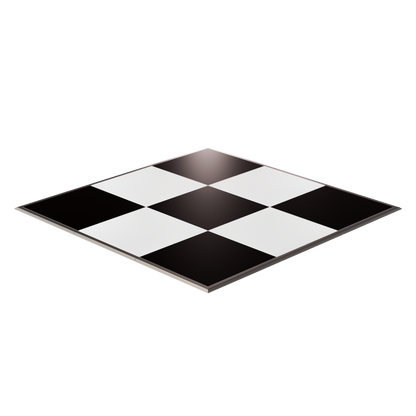 Classic black and white checkerboard game board, durable surface for endless hours of strategy fun.