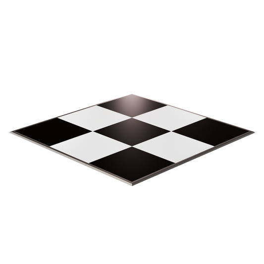 Classic black and white checkerboard game board, durable surface for endless hours of strategy fun.