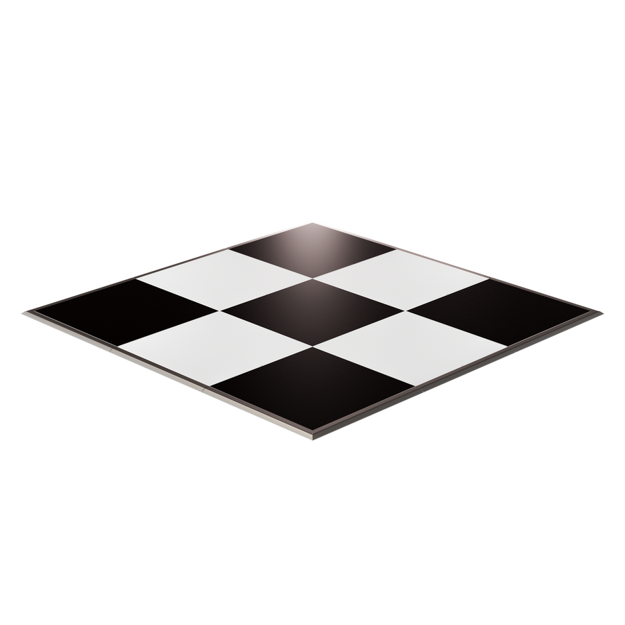 Classic black and white checkerboard game board, durable surface for endless hours of strategy fun.