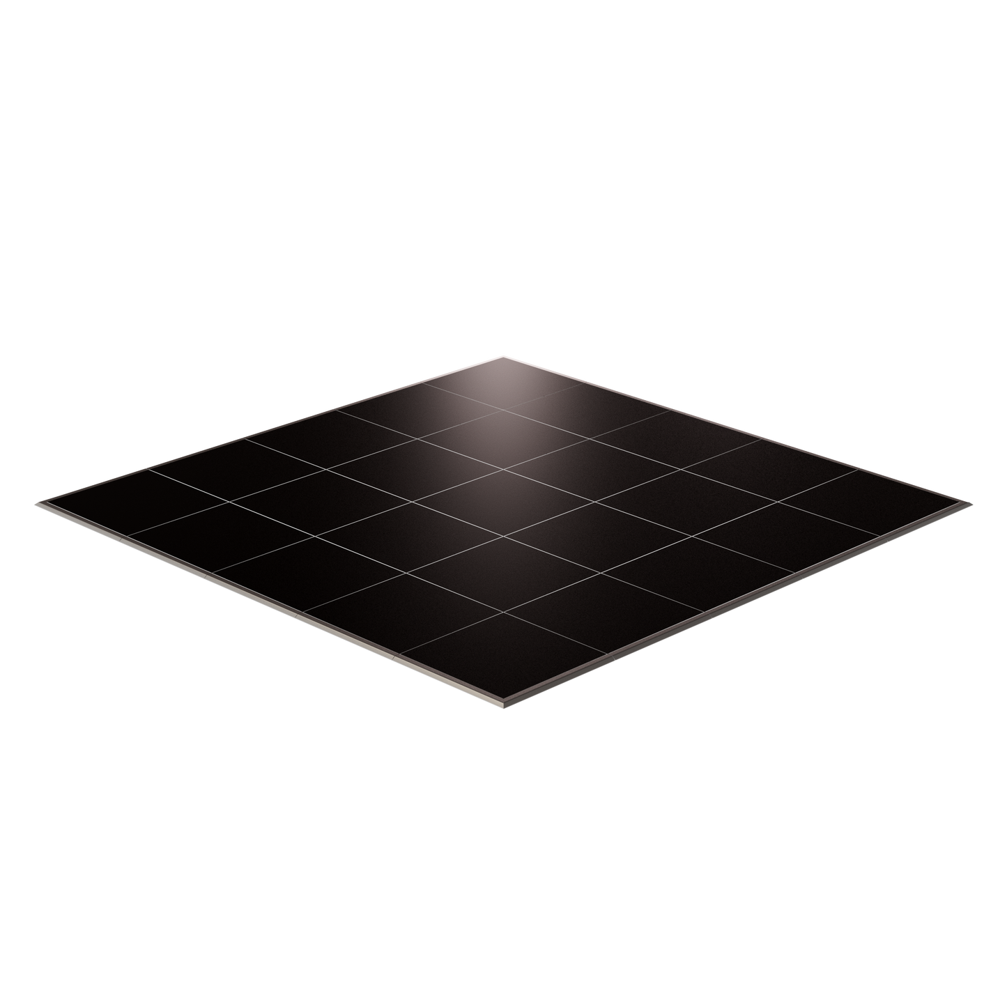 Black solar panel with a grid design, ideal for eco-friendly energy solutions.