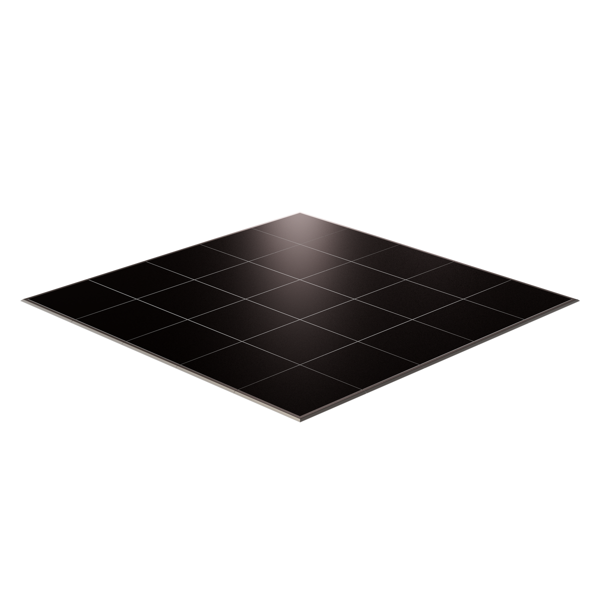 Black solar panel with a grid design, ideal for eco-friendly energy solutions.