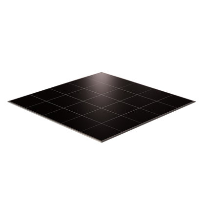 Black solar panel with a grid design, ideal for eco-friendly energy solutions.