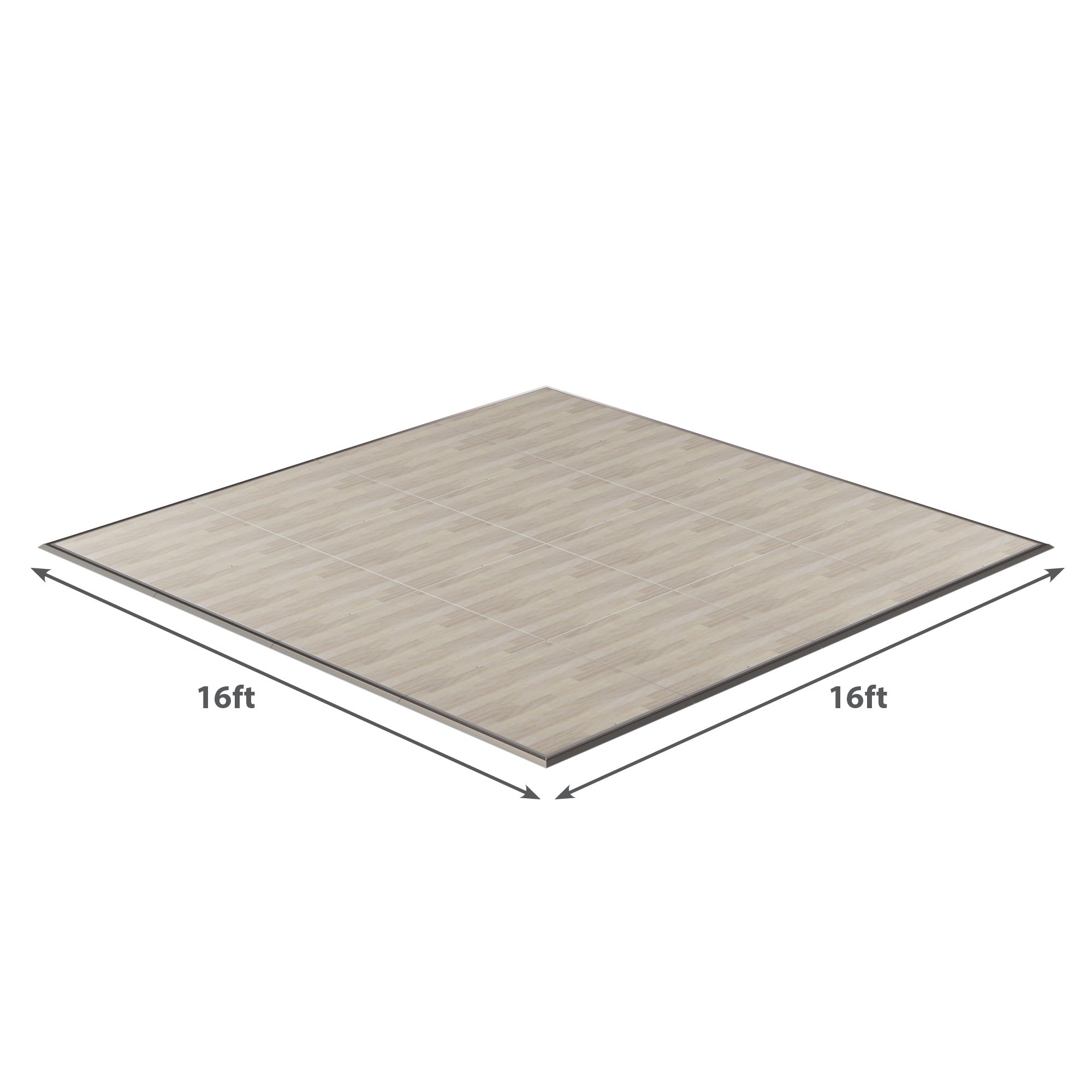 16ft x 16ft light wood vinyl flooring with a modern design, ideal for various indoor spaces.