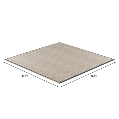 16ft x 16ft light wood vinyl flooring with a modern design, ideal for various indoor spaces.