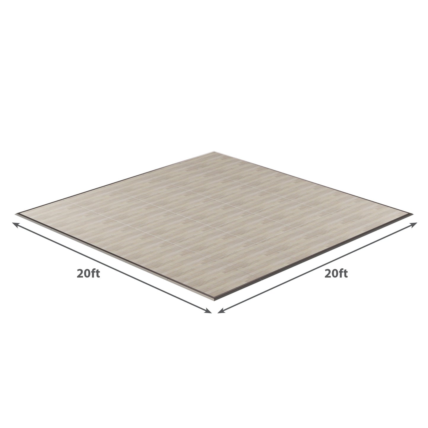 20ft x 20ft light wood-patterned vinyl flooring with a smooth finish, ideal for modern interiors.