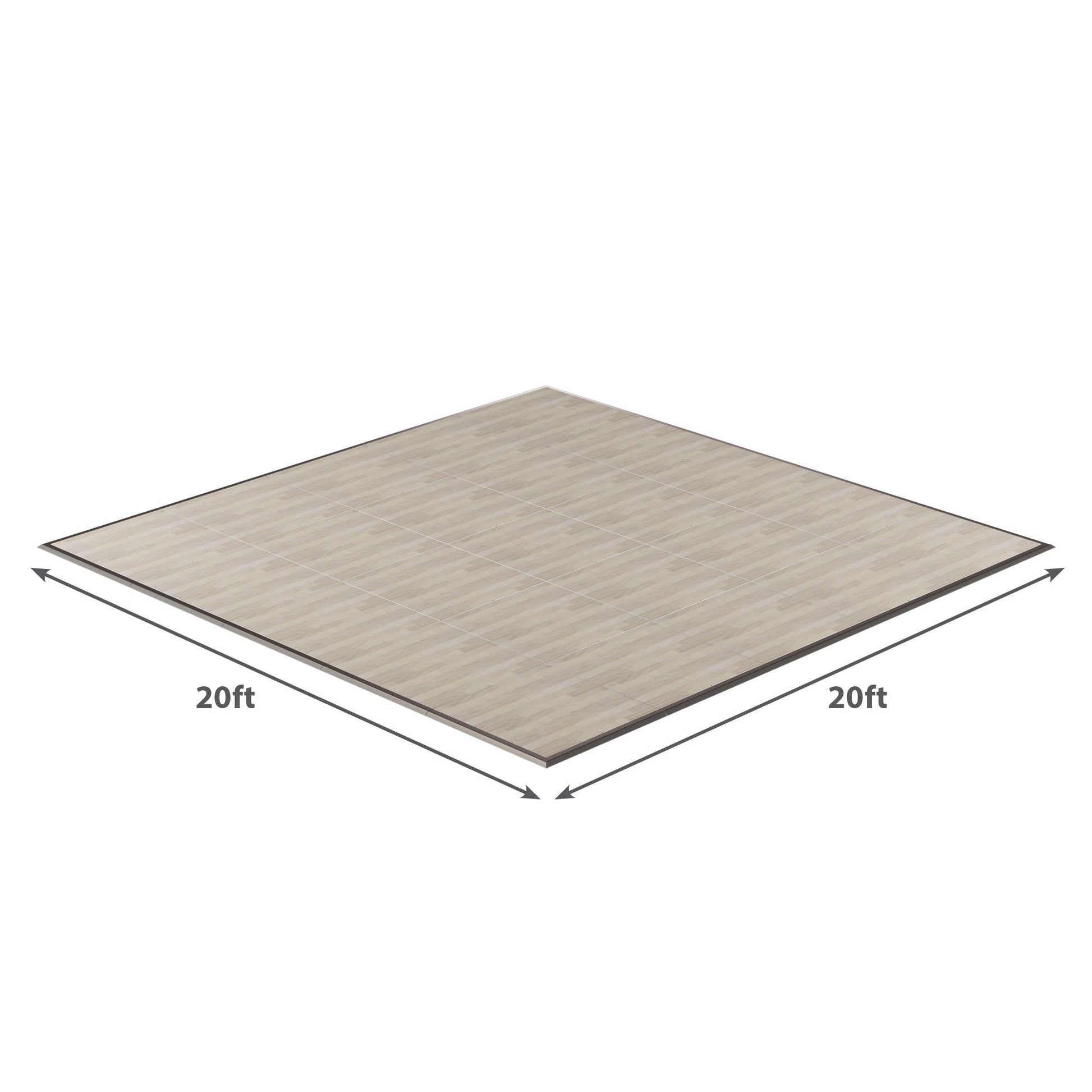 20ft x 20ft light wood-patterned vinyl flooring with a smooth finish, ideal for modern interiors.