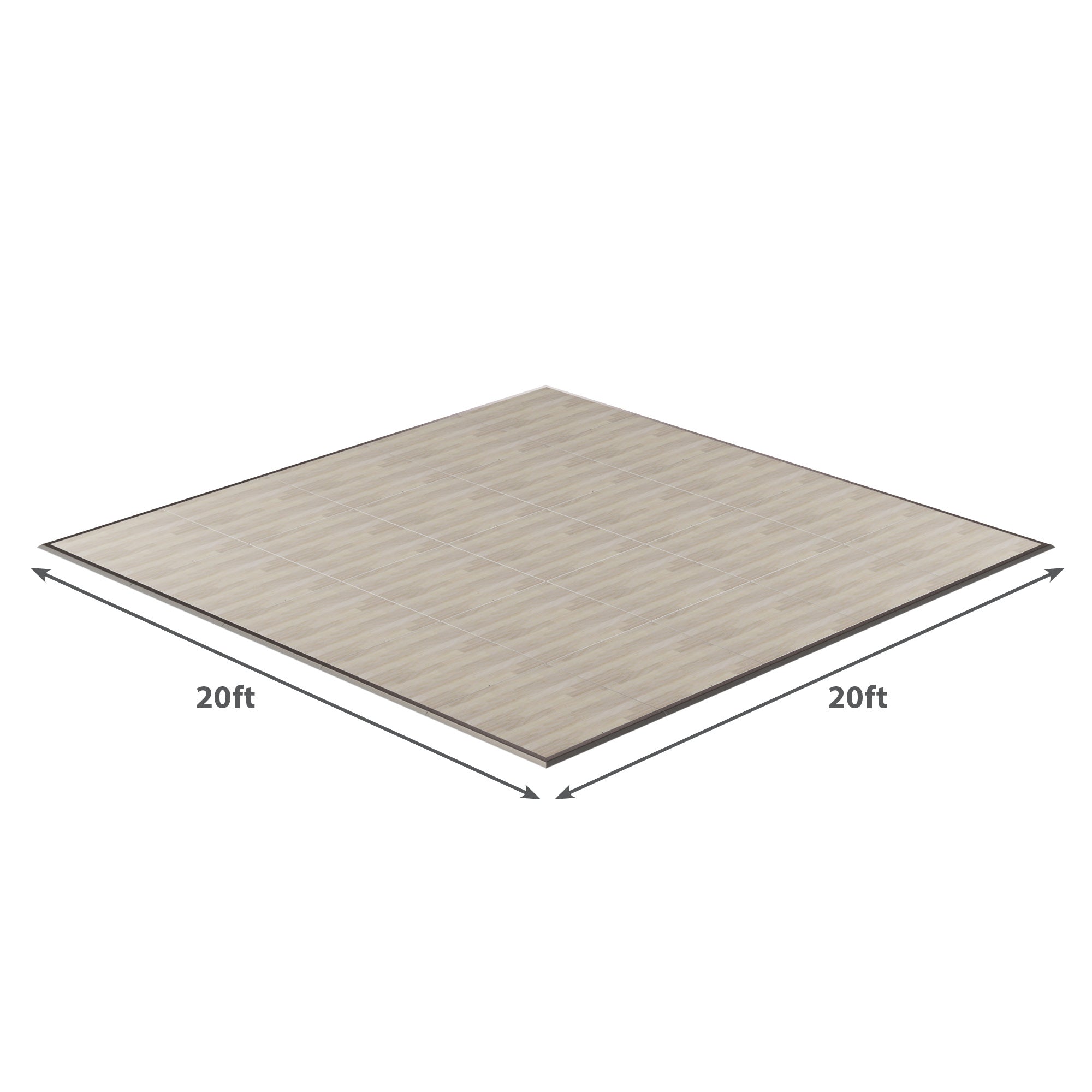 20ft x 20ft light wood-patterned vinyl flooring with a smooth finish, ideal for modern interiors.