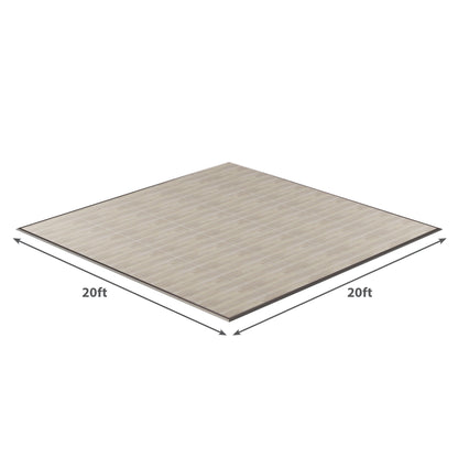 20ft x 20ft light wood-patterned vinyl flooring with a smooth finish, ideal for modern interiors.