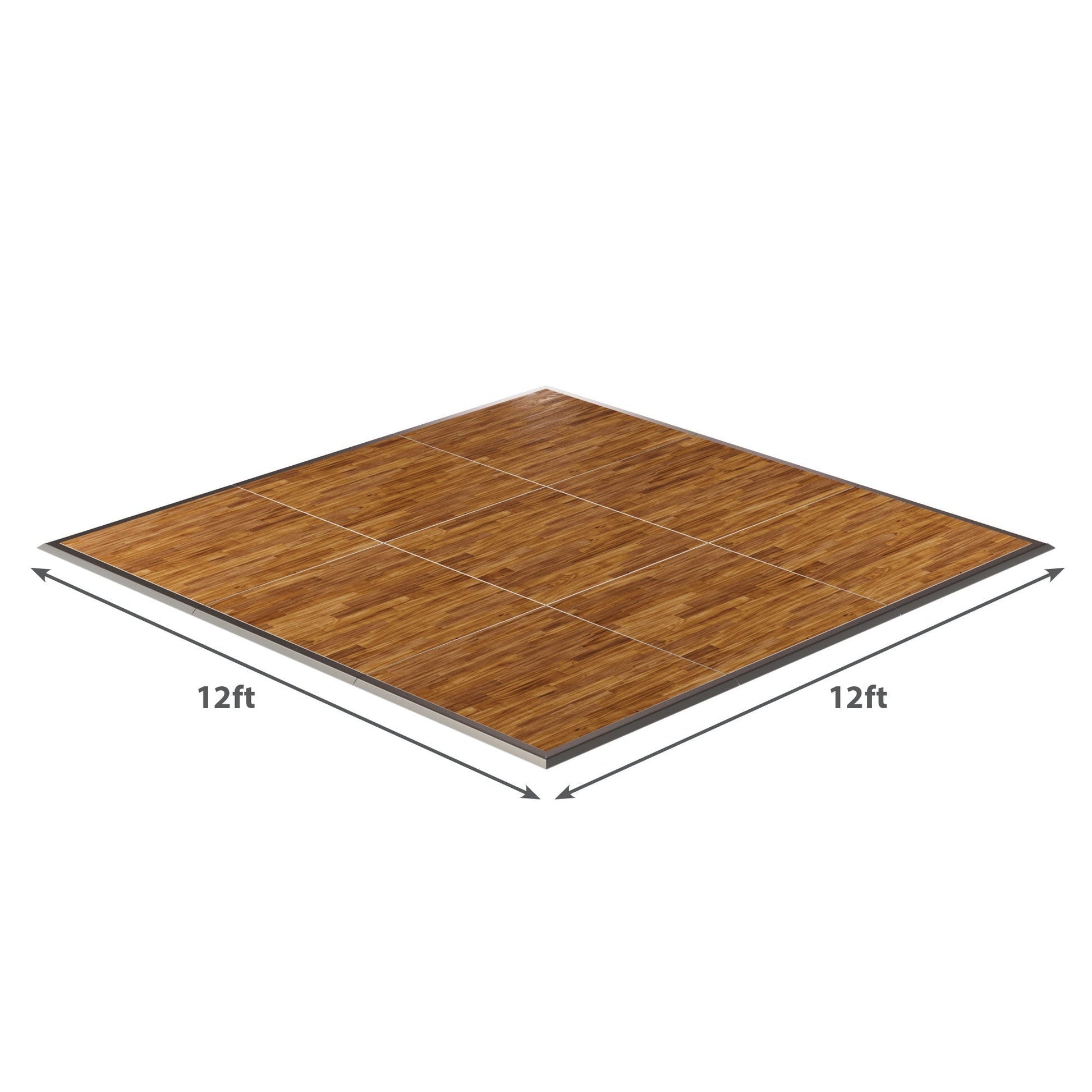 12ft x 12ft bamboo dance floor tiles, durable and stylish for events and performances.