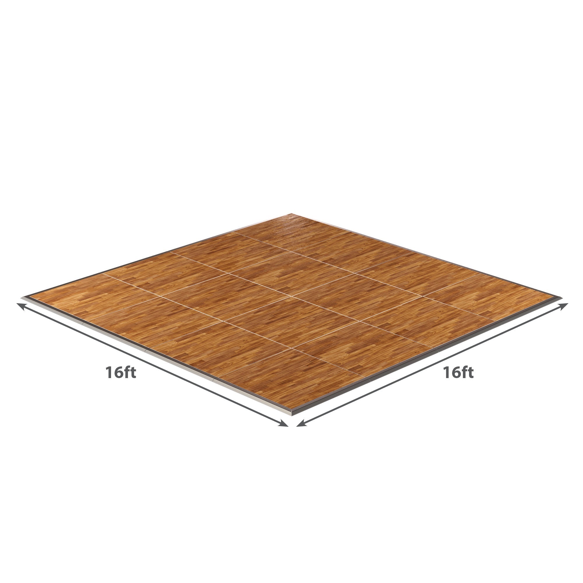 16ft x 16ft bamboo dance floor, durable, lightweight, ideal for events and performances.