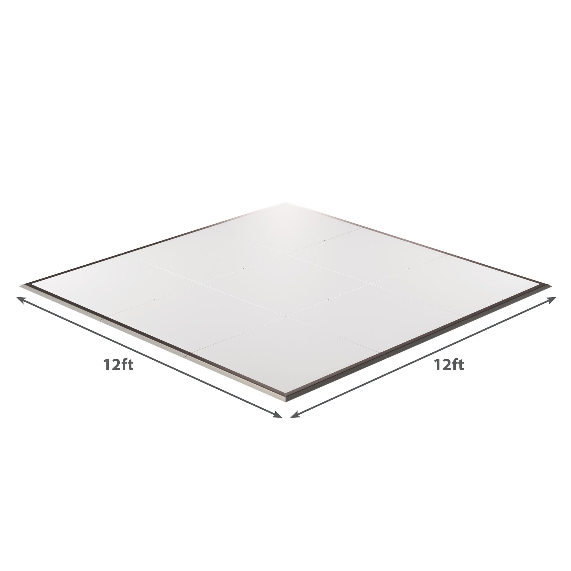 12ft x 12ft white vinyl flooring panel with a sleek border for modern interior design.