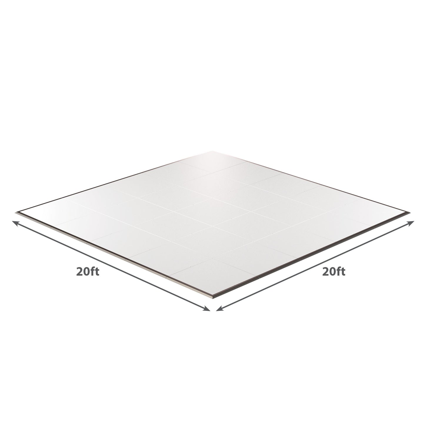 White vinyl flooring, 20ft x 20ft, perfect for durable and stylish indoor spaces.