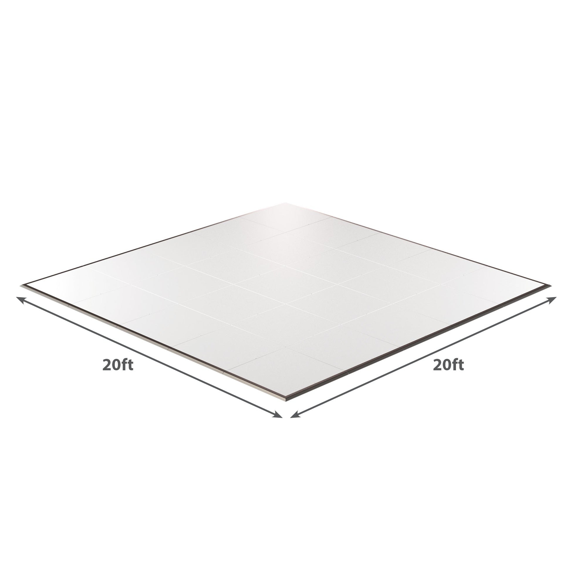 White vinyl flooring, 20ft x 20ft, perfect for durable and stylish indoor spaces.