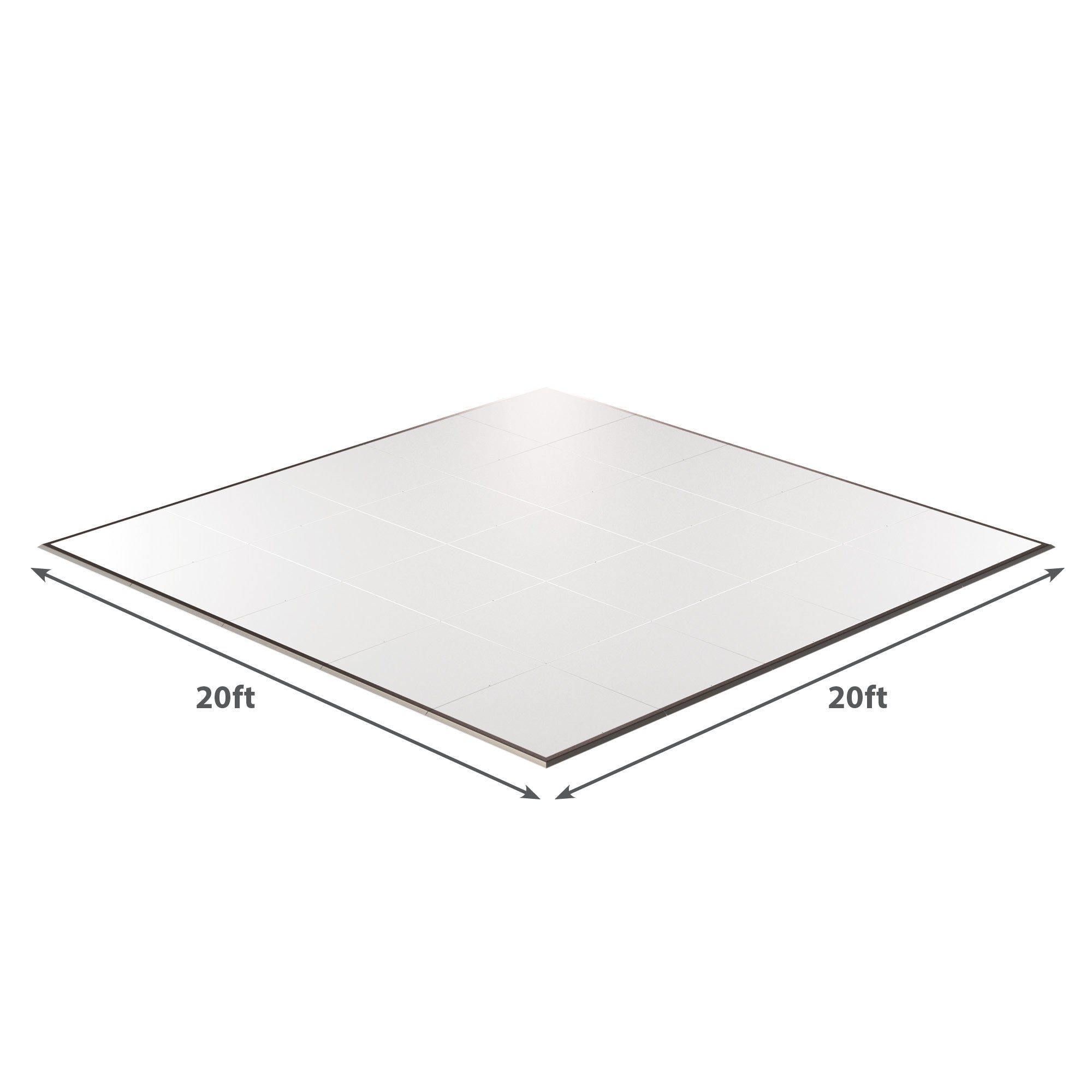 White vinyl flooring, 20ft x 20ft, perfect for durable and stylish indoor spaces.