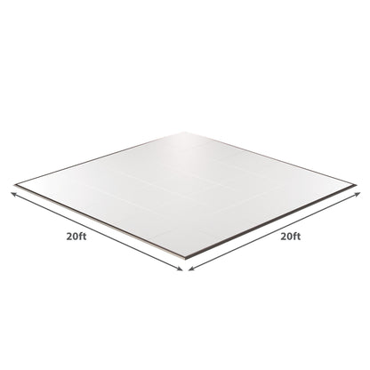 White vinyl flooring, 20ft x 20ft, perfect for durable and stylish indoor spaces.