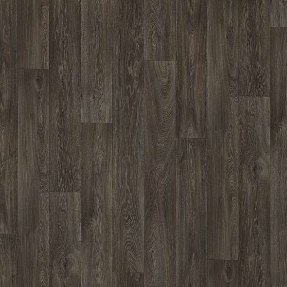Dark wood laminate flooring with a textured finish, ideal for modern interiors and high durability.