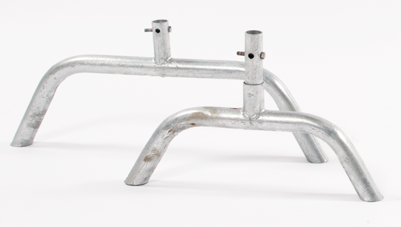 Durable galvanized metal frame legs for stability and support, perfect for various setups.