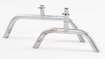 Durable galvanized metal frame legs for stability and support, perfect for various setups.