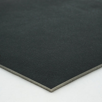 Black premium leatherette sheet with smooth texture and sturdy backing, ideal for crafting and upholstery.