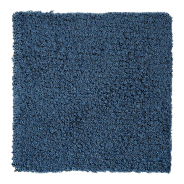 Cozy blue shag rug, soft texture, perfect for living rooms or bedrooms, adds warmth and style.