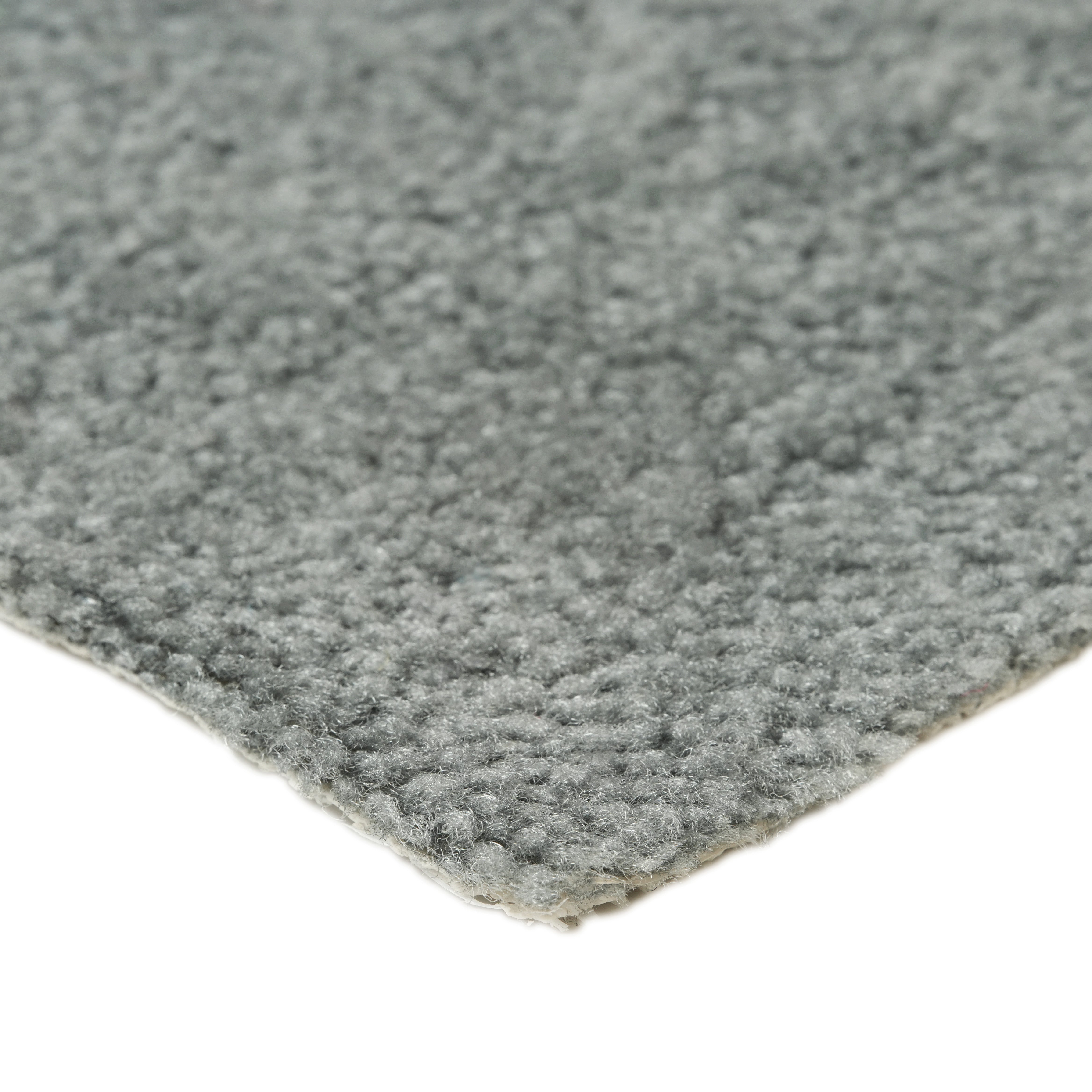 Fluffy grey area rug made of high-quality materials, perfect for adding warmth to any room.