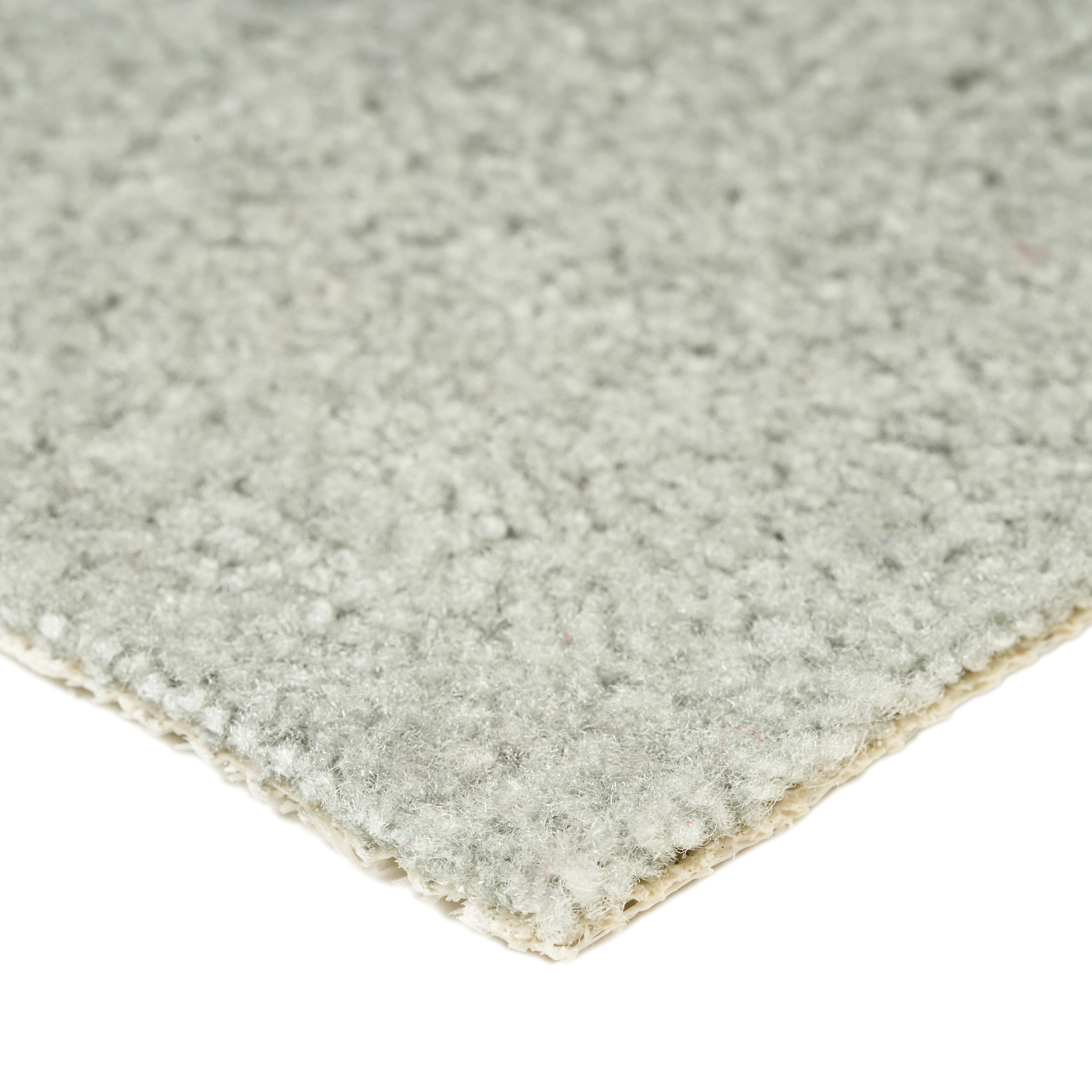 Soft gray area rug made of plush material, ideal for cozy living spaces and adding warmth to decor.