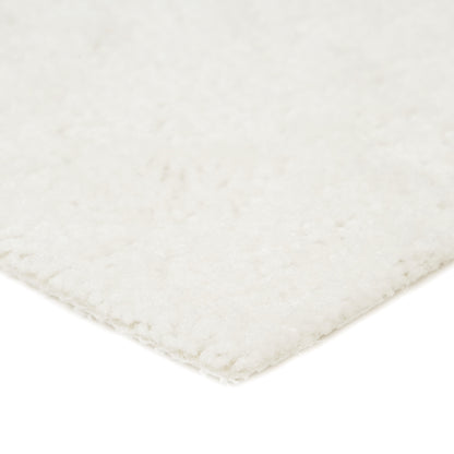 Soft white area rug, plush texture, ideal for cozy home decor. Perfect for living rooms or bedrooms.