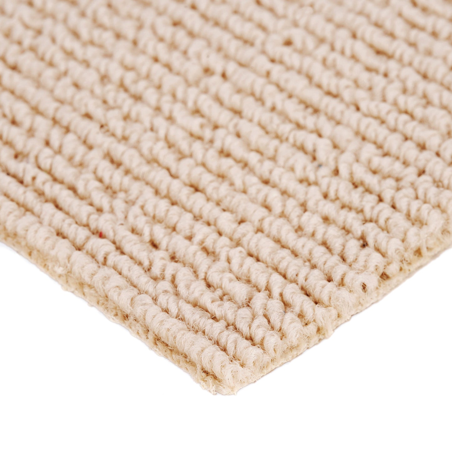 Natural beige woven area rug made from durable jute, perfect for adding texture to any room.