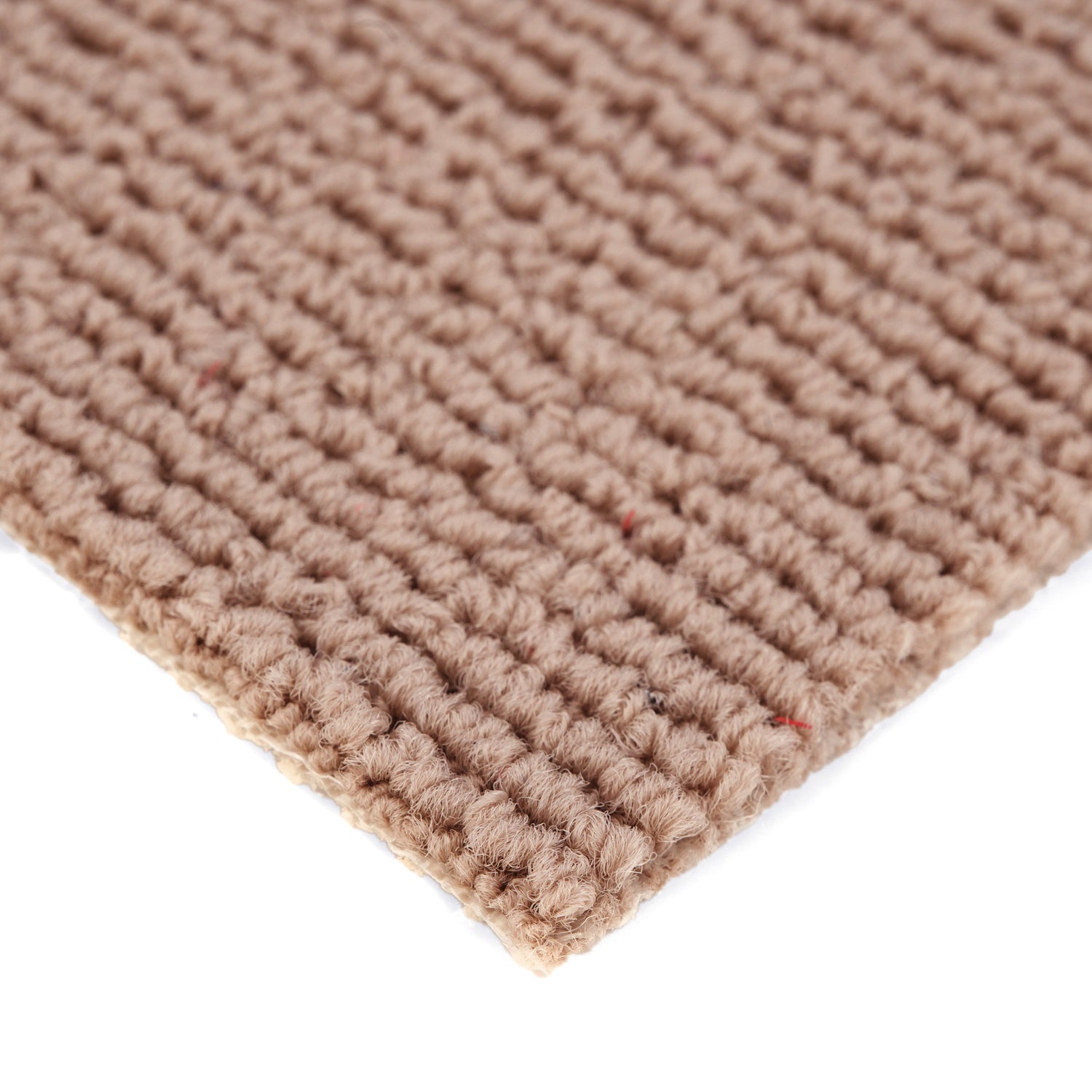 Natural beige woven cotton rug with textured finish for home decor.