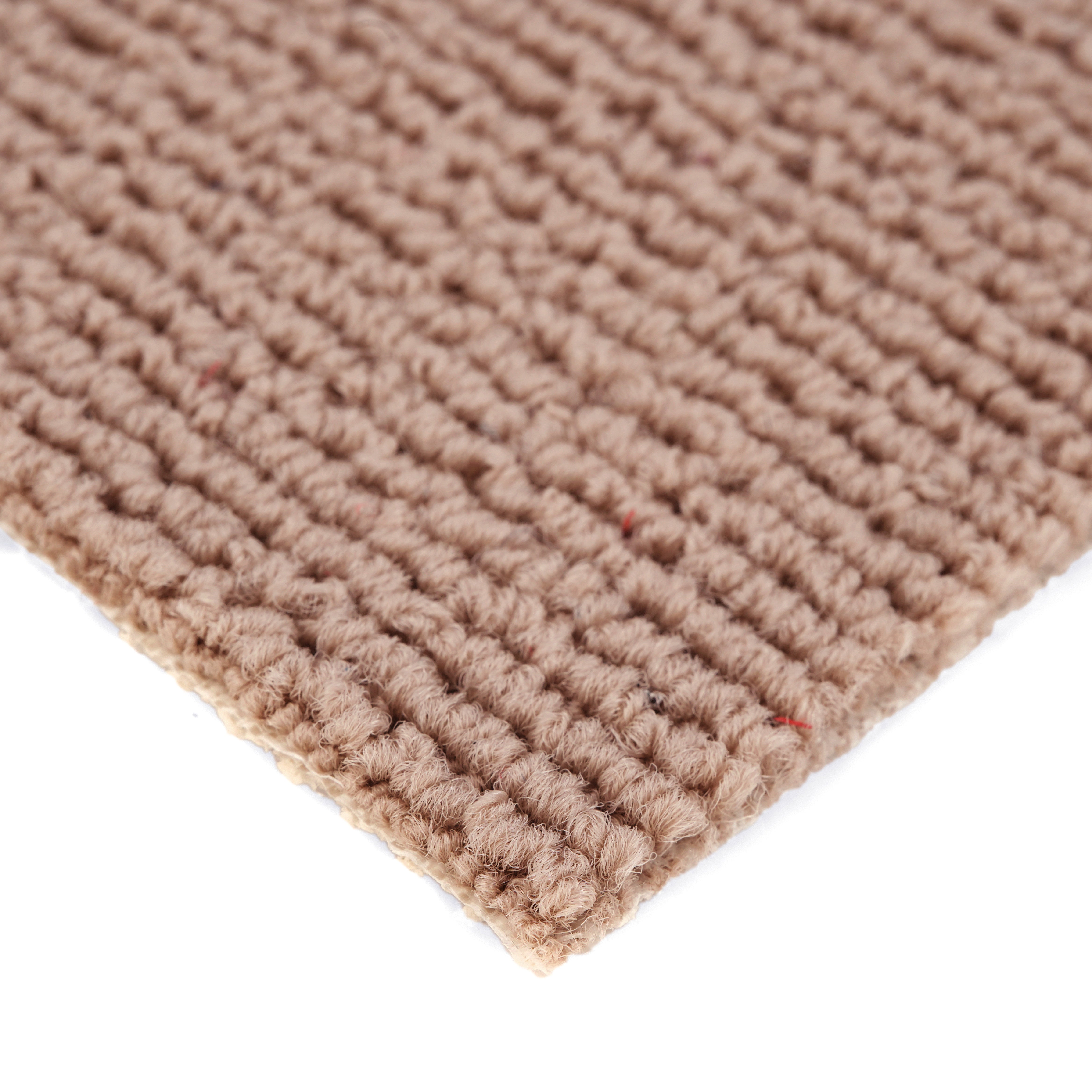 Natural beige woven cotton rug with textured finish for home decor.
