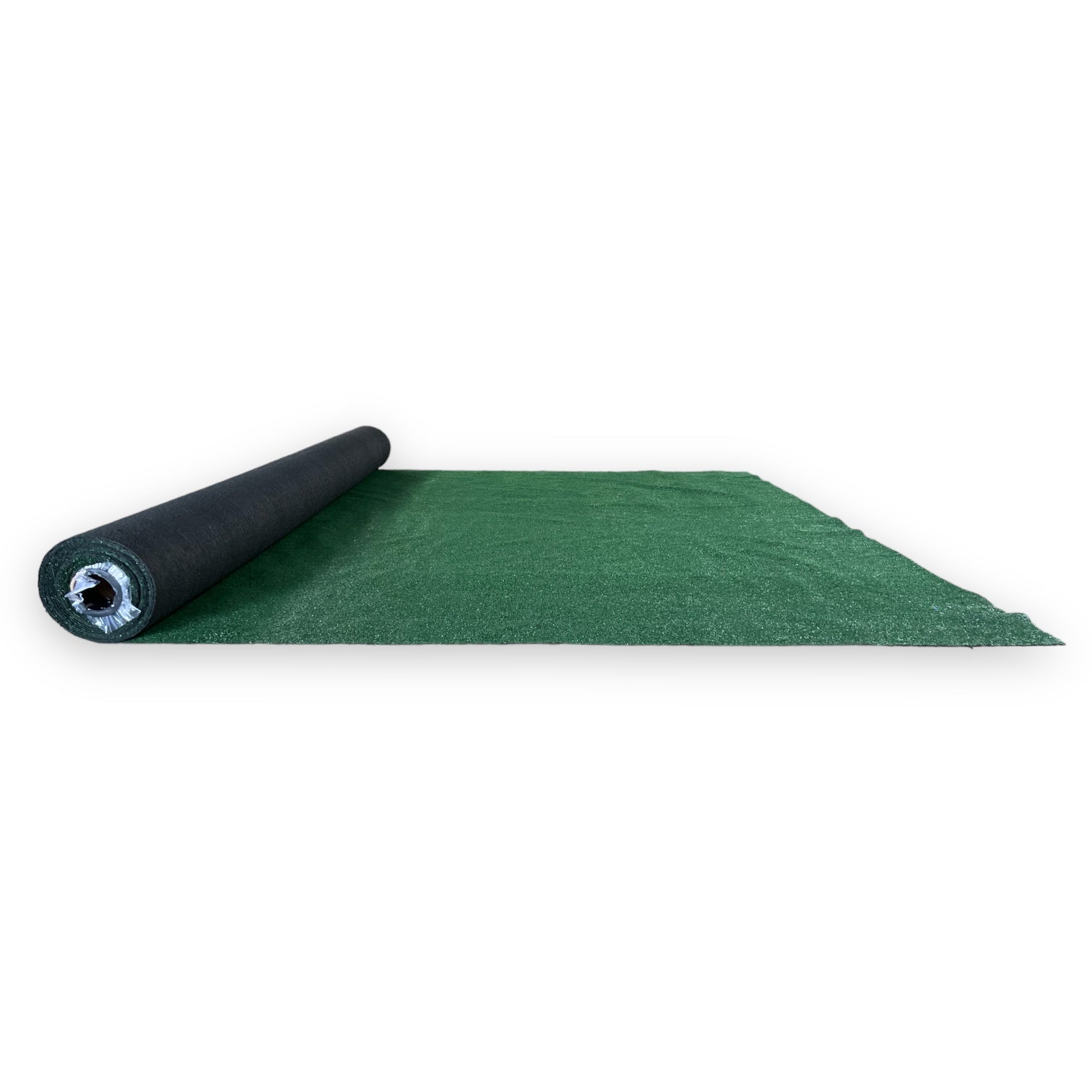 Green synthetic grass roll, durable material, ideal for landscaping or sports fields.