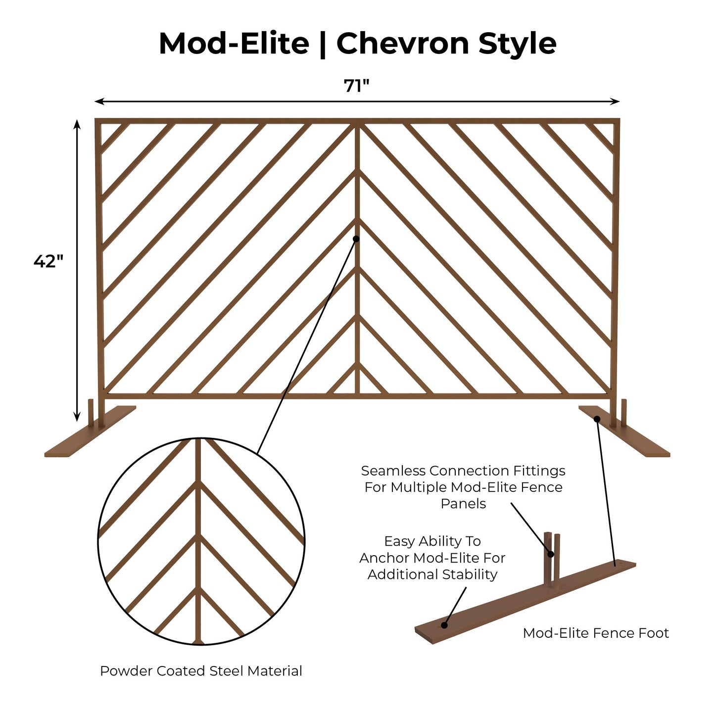 Mod-Elite Foot Connector | Brown