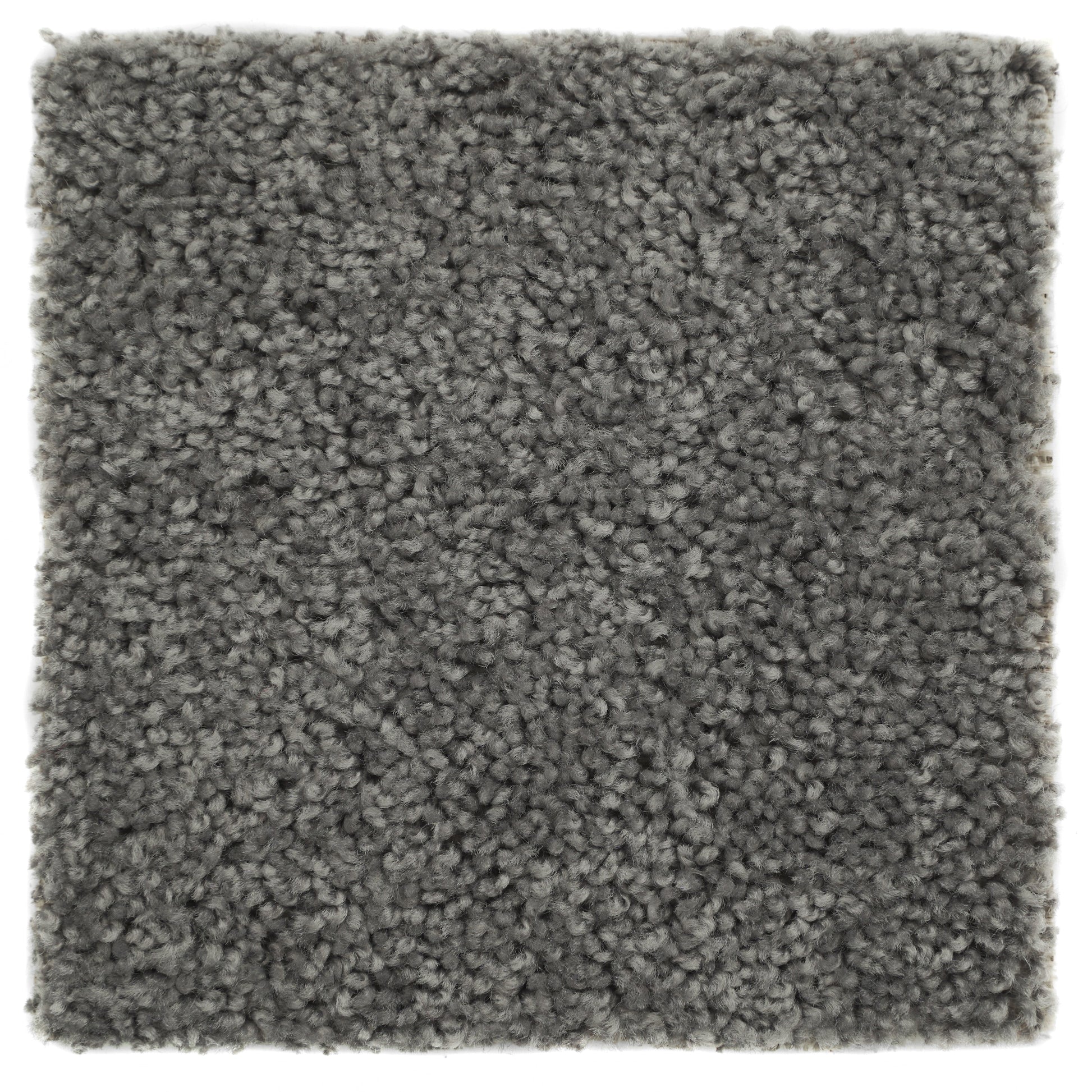 Soft gray plush carpet square, perfect for cozy home decor or as a stylish area rug.