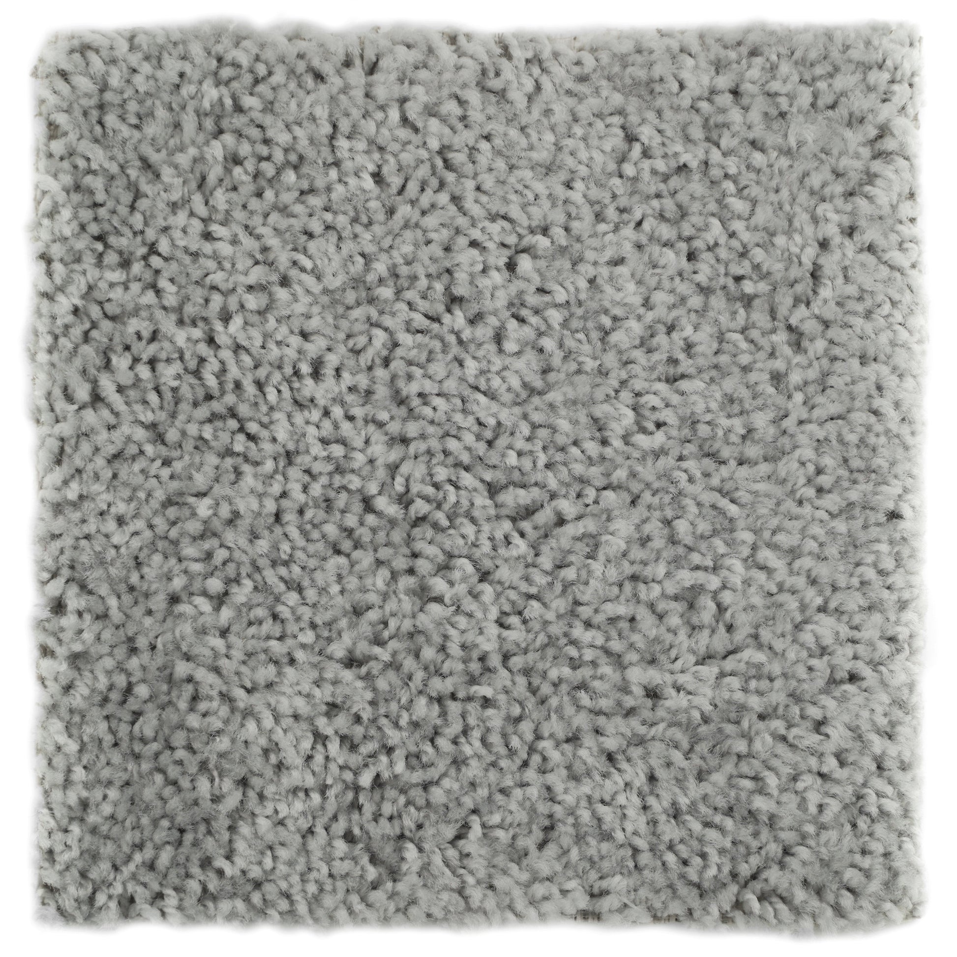 Soft gray plush area rug made of cozy shag material, perfect for adding warmth to any space.
