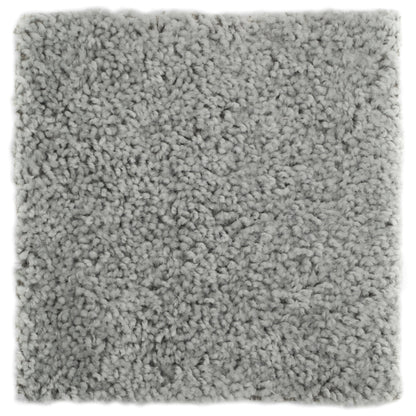 Soft gray plush area rug made of cozy shag material, perfect for adding warmth to any space.