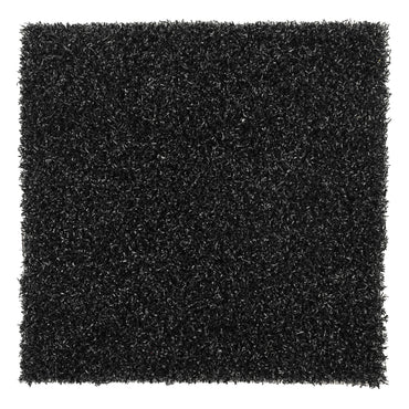 Black artificial grass mat, durable synthetic material, ideal for landscaping and home decor.