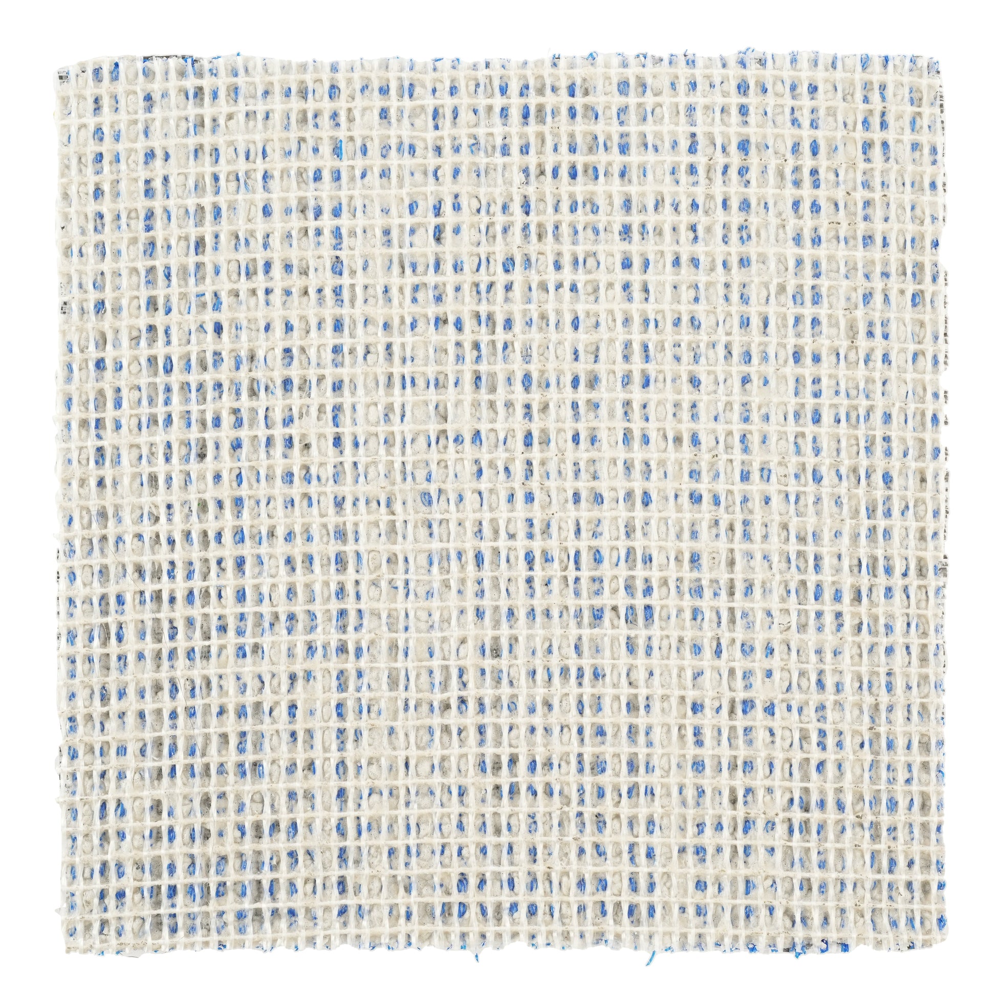 Textured white and blue woven fabric, durable material suitable for various DIY projects or upholstery.
