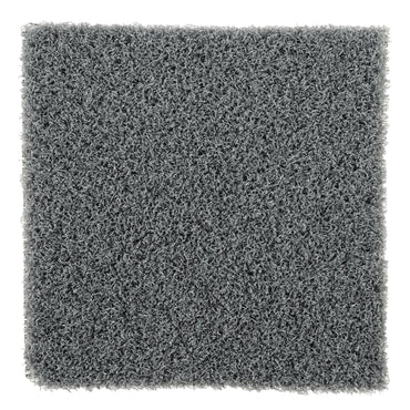 Soft grey shag rug, cozy texture, perfect for living rooms or bedrooms, enhances comfort and style.