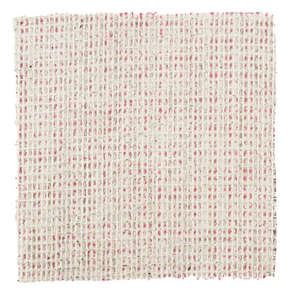 Textured white fabric with pink accents, ideal for crafting and DIY projects.