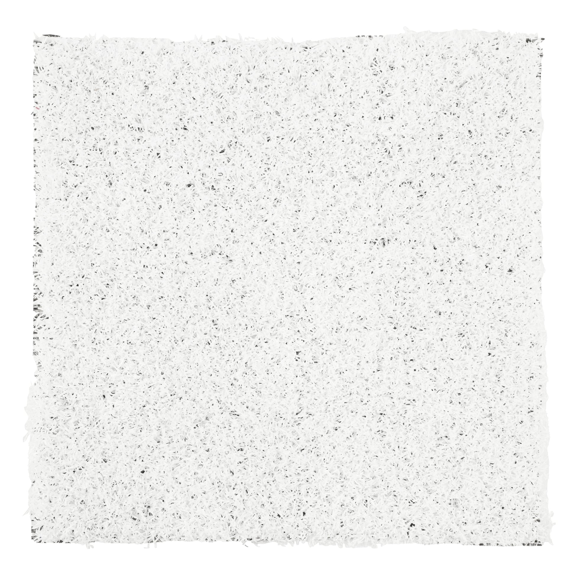 Soft white shag rug, plush texture, perfect for cozy living spaces or bedrooms.