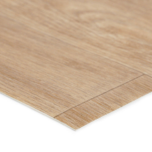 Light brown laminate flooring with wood grain texture, ideal for home interiors.