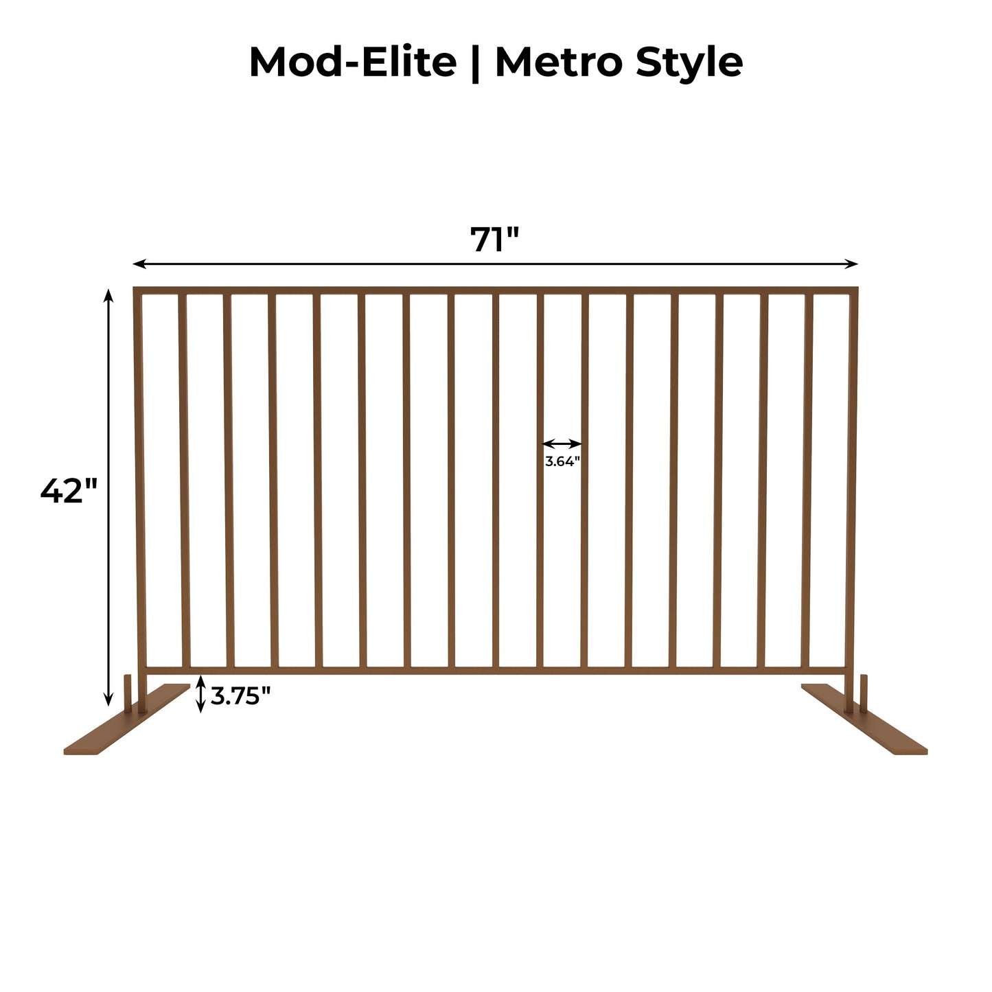 Mod-Elite Metro 6ft Fence Panel | Brown