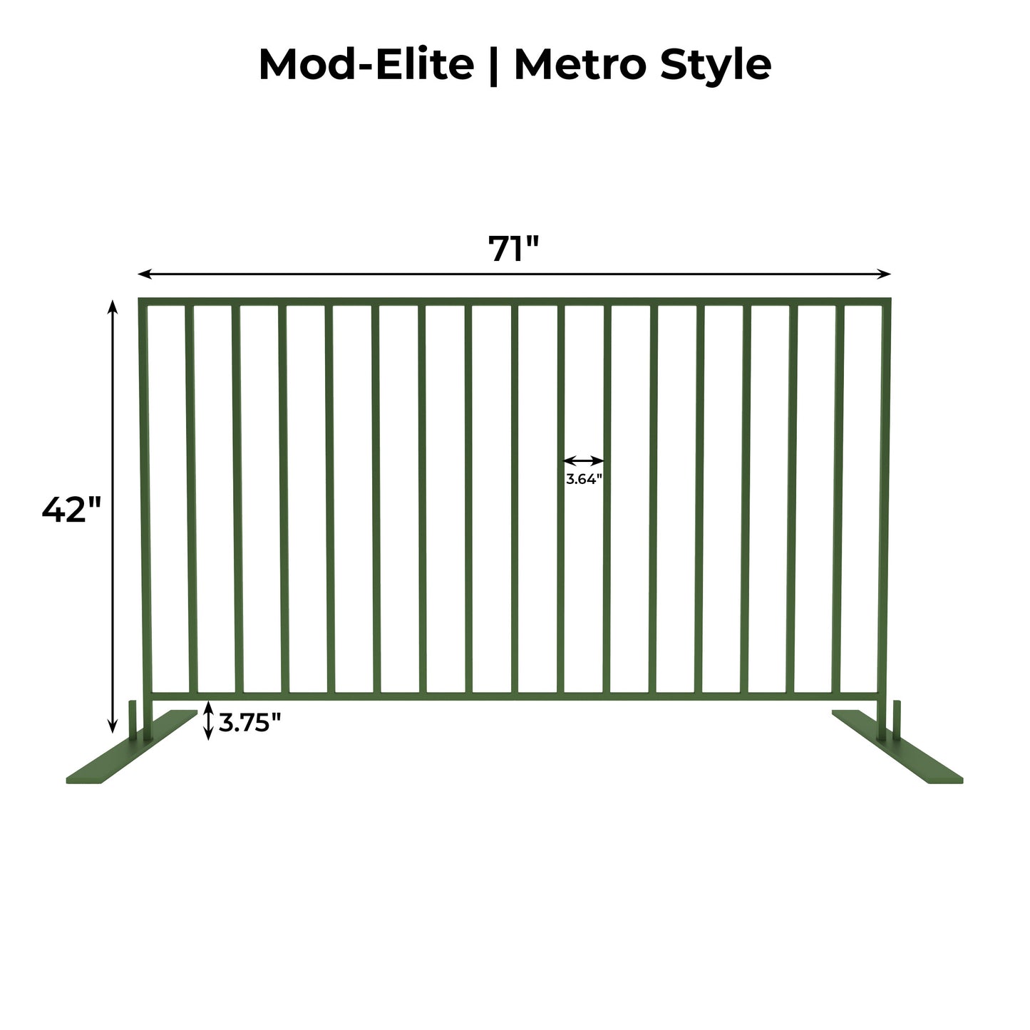 Mod-Elite Metro 6ft Fence Panel | Green