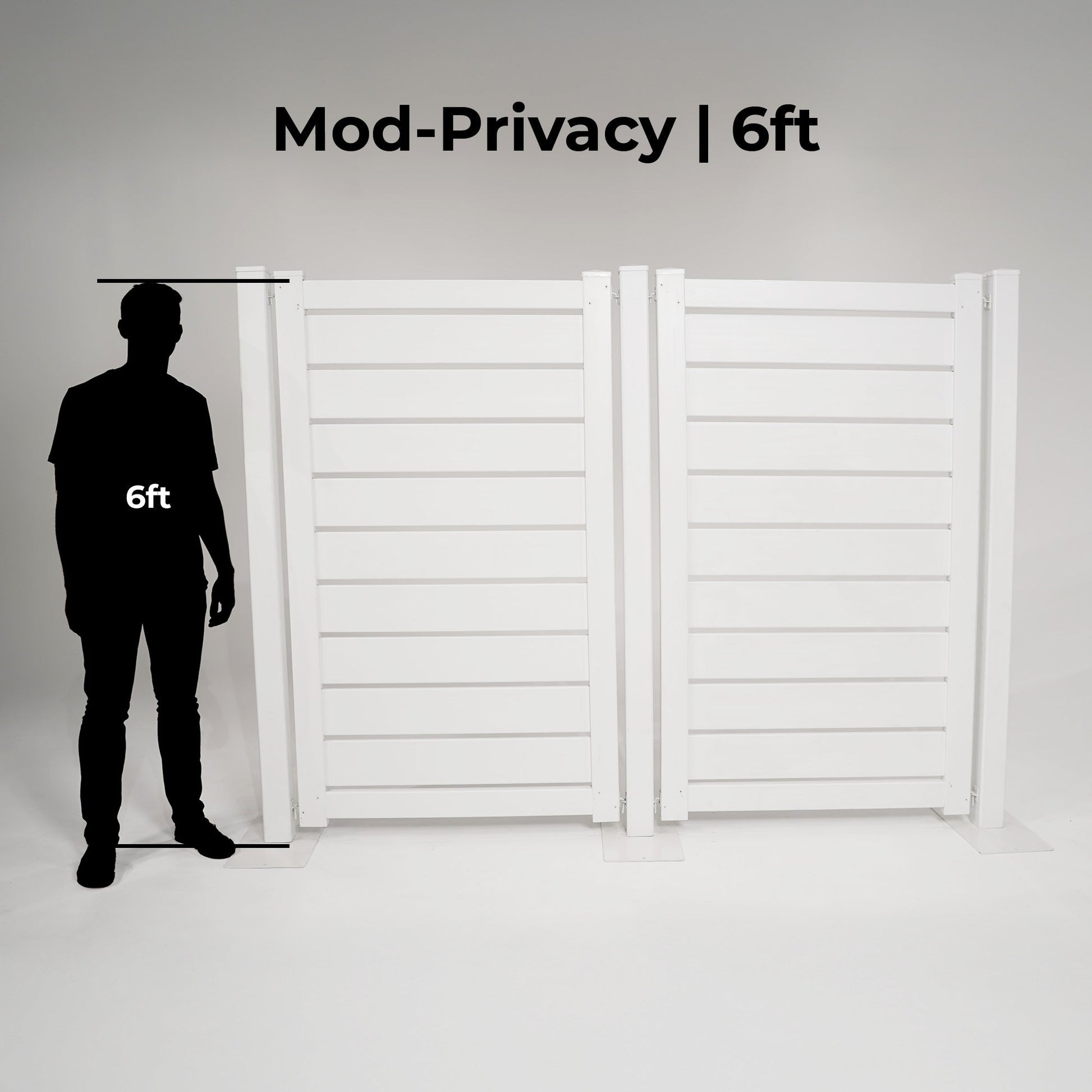 Mod-Privacy 6ft white fence panels for enhanced backyard privacy and style.